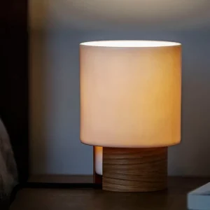 Flos Tischlampen-Tonfisk Design Ilta Tischleuchte, 18 cm, Weiß - Walnuss