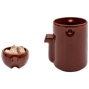 Tonfisk Design Geschirr^Newton Sahnekännchen/Zuckerschale, Braun