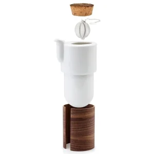 Tonfisk Design Karaffen Und Krüge^Teekanne Warm, 6 dl, Weiß - Nussbaum, Korkdeckel