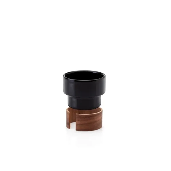 Tonfisk Design Geschirr^Warm Cappuccinotasse, 1,6 dl, 2er-Set, Schwarz - Walnuss