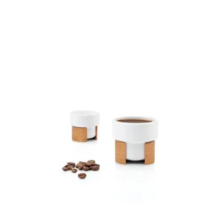 Tonfisk Design Geschirr^Warm Espressotasse, 0,8 dl, 2 Stück, Weiß - Eiche