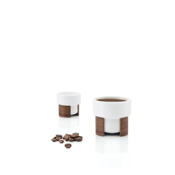 Tonfisk Design Geschirr^Warm Espressotasse, 0,8 dl, 2 Stück, Weiß - Nussbaum