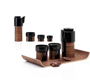 Tonfisk Design Geschirr^Warm Tasse, 2,4 dl, 2 Stück, Schwarz - Walnuss