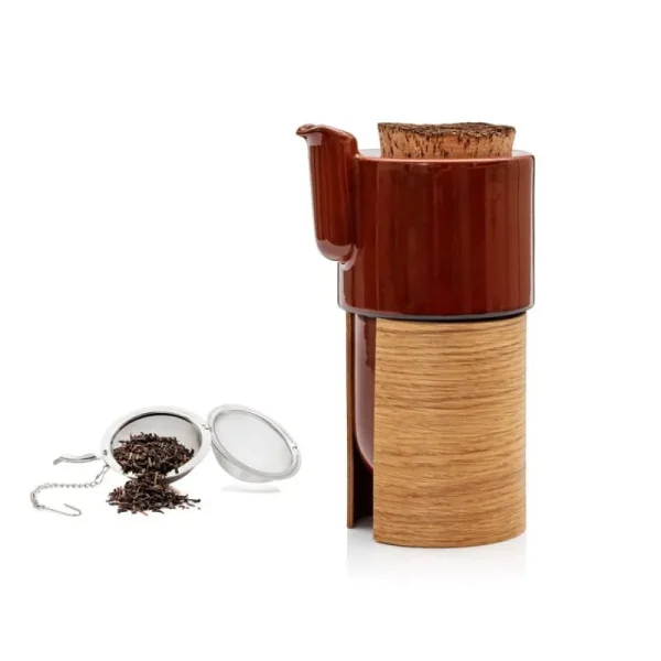 Tonfisk Design Karaffen Und Krüge^Warm Teekanne, 6 dl, Braun - Eiche, Korkdeckel