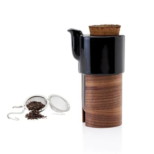 Tonfisk Design Karaffen Und Krüge^Warm Teekanne, 6 dl, Schwarz - Walnuss, Korkdeckel