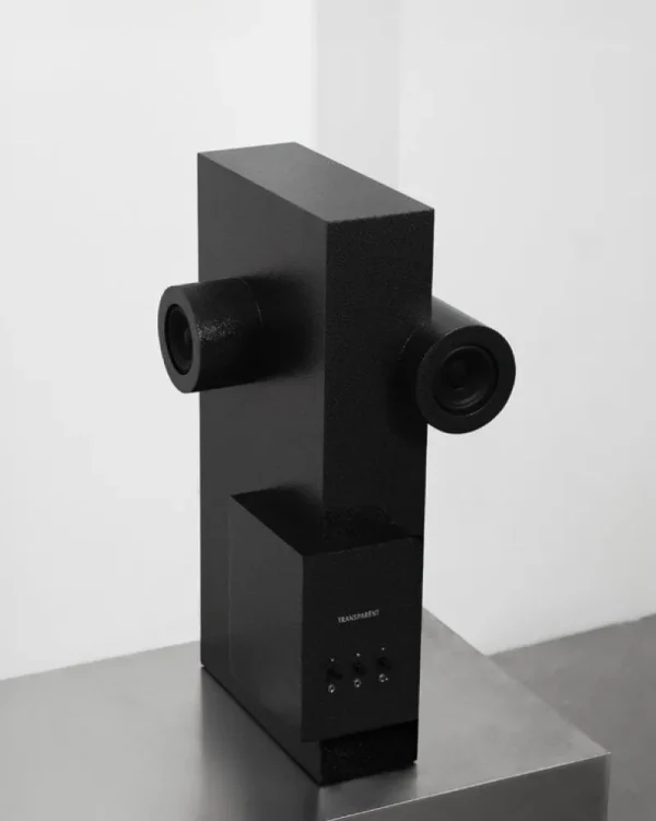 Transparent Unterhaltungselektronik^Brutalist Sculpture Lautsprecher, schwarz