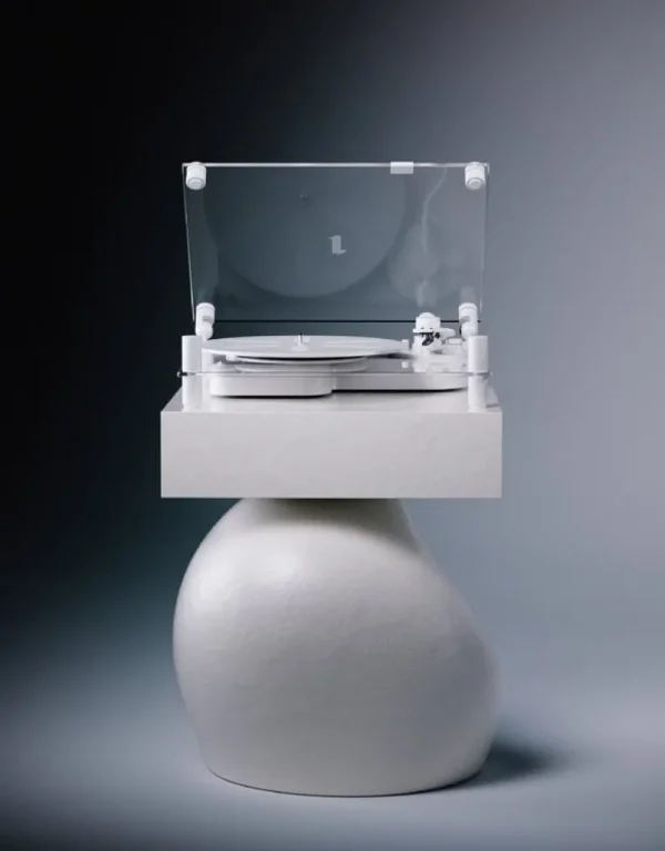 Transparent Unterhaltungselektronik^Turntable, weiß