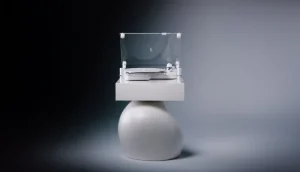 Transparent Unterhaltungselektronik^Turntable, weiß