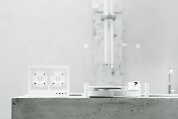 Transparent Unterhaltungselektronik^Turntable, weiß