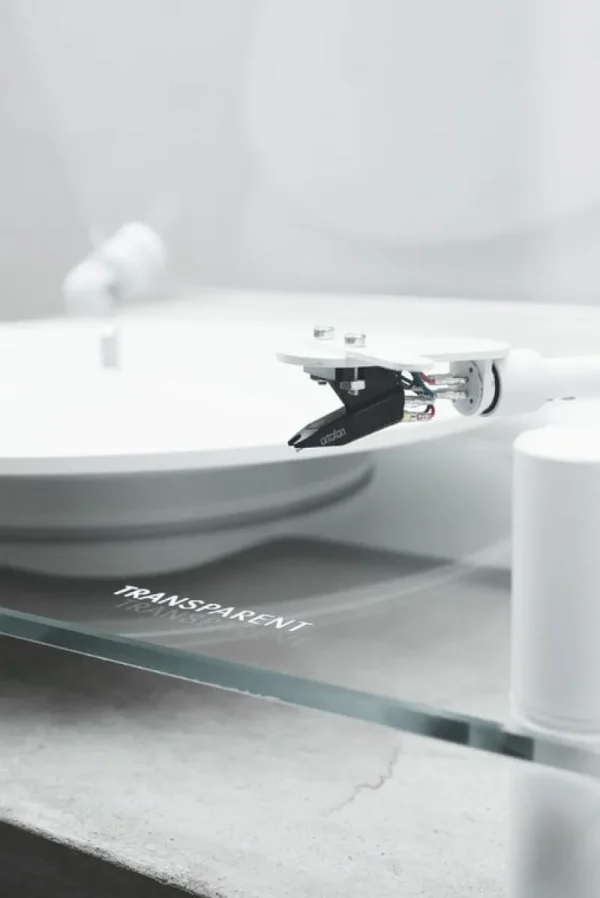 Transparent Unterhaltungselektronik^Turntable, weiß