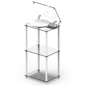 Transparent Unterhaltungselektronik^Turntable Stand, weiß
