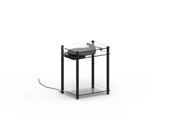 Transparent Unterhaltungselektronik^Turntable Stand, schwarz
