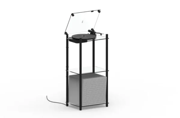 Transparent Unterhaltungselektronik^Turntable Stand, schwarz
