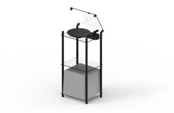 Transparent Unterhaltungselektronik^Turntable Stand, schwarz