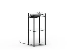 Transparent Unterhaltungselektronik^Turntable Stand, schwarz