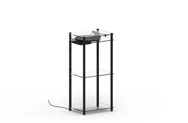 Transparent Unterhaltungselektronik^Turntable Stand, schwarz