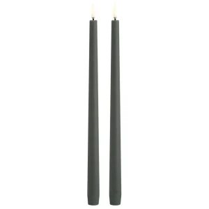 Woud Kerzen Und Kerzenhalter-Uyuni Lighting LED-Spitzkerze, 32 cm, 2 Stück, Olivgrün
