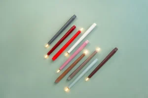 Klong Kerzen Und Kerzenhalter-Uyuni Lighting LED-Spitzkerze, 25 cm, 2 Stück, Vanillegelb
