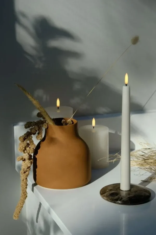 Klong Kerzen Und Kerzenhalter-Uyuni Lighting LED-Spitzkerze, 25 cm, 2 Stück, Vanillegelb