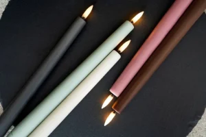 Klong Kerzen Und Kerzenhalter-Uyuni Lighting LED-Spitzkerze, 25 cm, 2 Stück, Vanillegelb