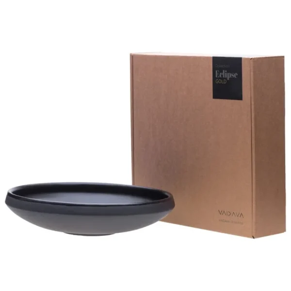 Vaidava Ceramics Geschirr^Eclipse Schale, 1,1 l, Schwarz