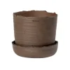 Vaidava Ceramics Indoor-gardening^Soil Topf mit Untersetzer, M, Braun