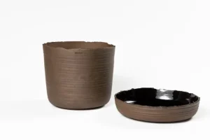 Vaidava Ceramics Indoor-gardening^Soil Topf mit Untersetzer, XXL, Braun