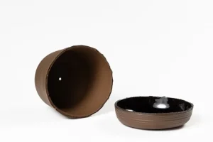 Vaidava Ceramics Indoor-gardening^Soil Topf mit Untersetzer, XL, Braun