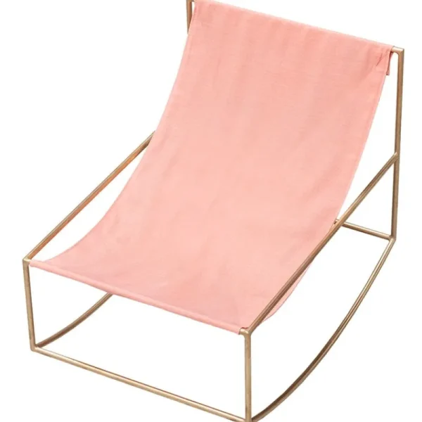 Vitra Sitzgelegenheiten-valerie_objects Rocking Chair, Messing – rosa