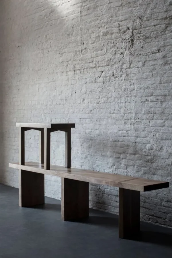 Nikari Sitzgelegenheiten-valerie_objects Solid Bank, 200 cm, Nussbaum