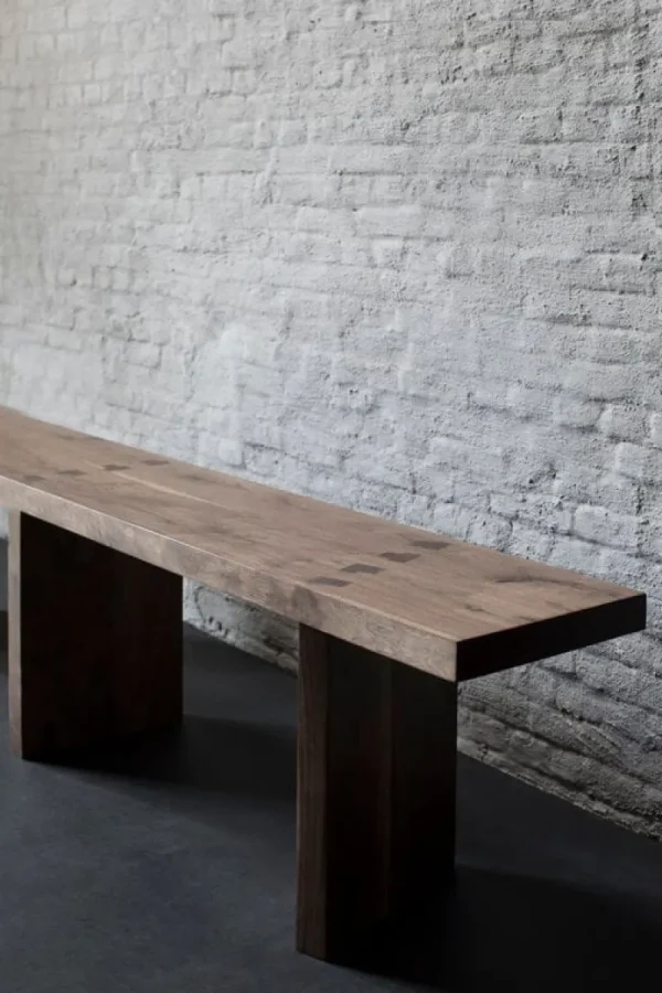 Nikari Sitzgelegenheiten-valerie_objects Solid Bank, 200 cm, Nussbaum