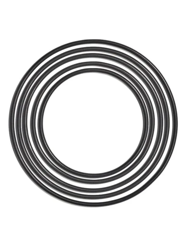 valerie_objects Küchenutensilien^Trivets Round, 5 Stück, lackierter Stahl, Schwarz
