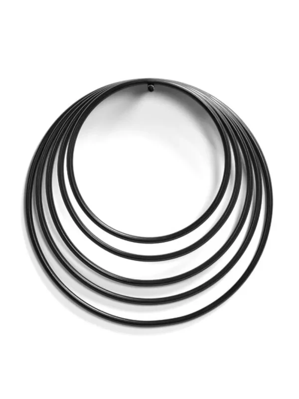 valerie_objects Küchenutensilien^Trivets Round, 5 Stück, lackierter Stahl, Schwarz