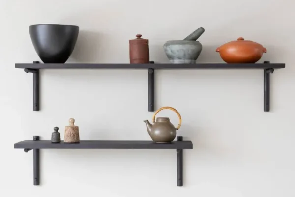Verso Design Regale-Tikas Wandregal, 24 × 80 cm, Schwarz