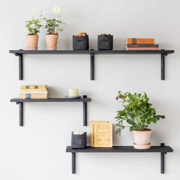 Miniforms Regale-Verso Design Tikas Wandregal, 19 × 120 cm, Schwarz