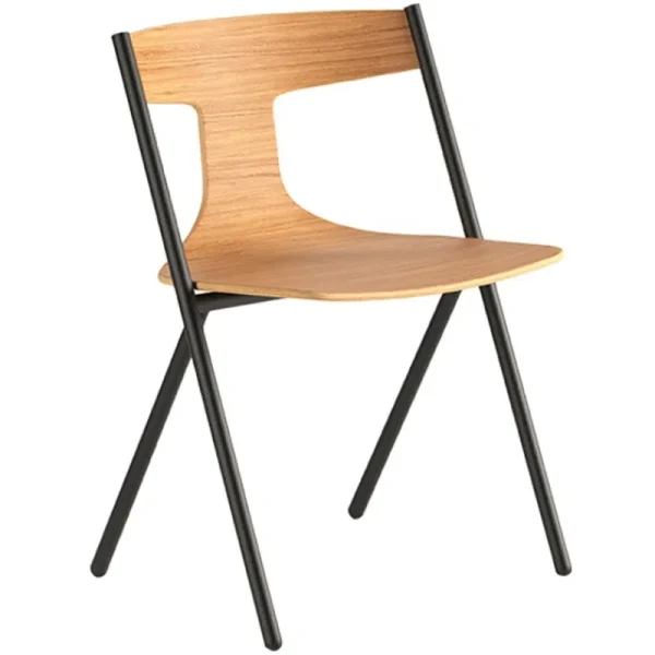 HAY Sitzgelegenheiten-Viccarbe Quadra Stuhl, Schwarz – Eiche matt