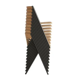 HAY Sitzgelegenheiten-Viccarbe Quadra Stuhl, Schwarz – Eiche matt
