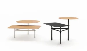 Viccarbe Tische-Tiers Tisch A (niedrig), Schwarz – Eiche matt