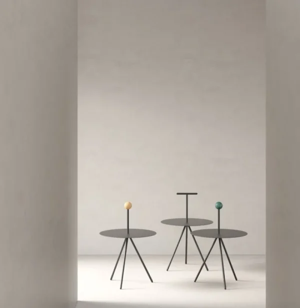 ferm LIVING Tische-Viccarbe Trino Tisch, Schwarz – Grüner Marmorgriff