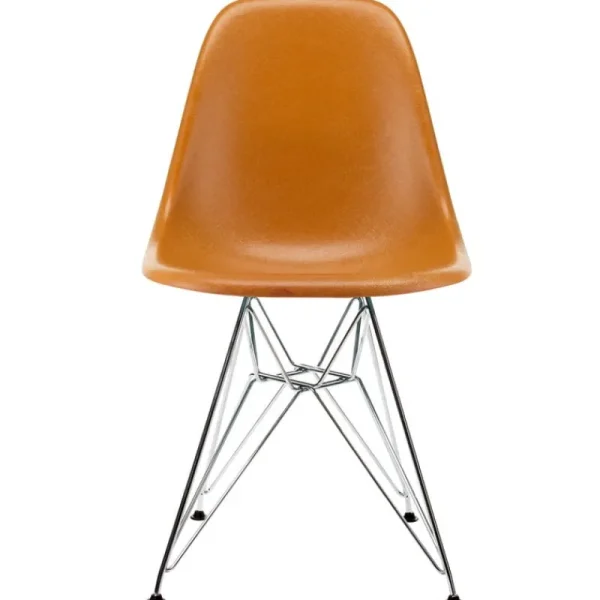 Vitra Sitzgelegenheiten-Eames DSR Fiberglass Stuhl, dunkelocker - Chrom