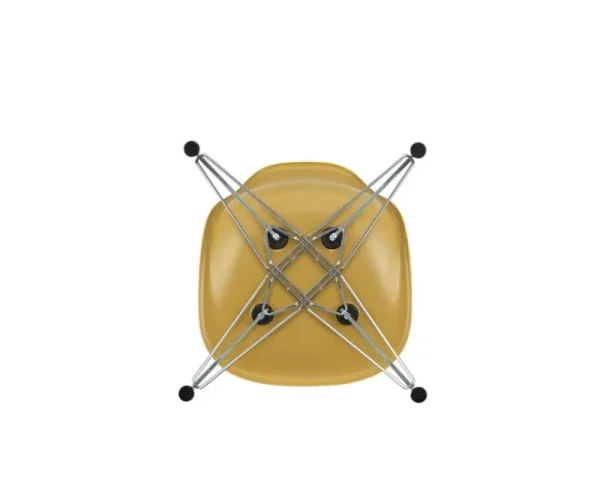 HAY Sitzgelegenheiten-Vitra Eames DSR Fiberglass Stuhl, hellocker - Chrom