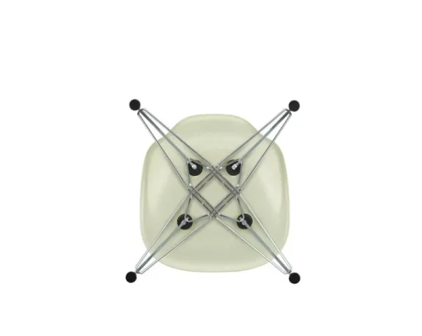 Vitra Sitzgelegenheiten-Eames DSR Fiberglass Chair, pergamentgelb – Chrom