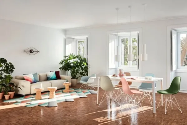 TON Sitzgelegenheiten-Vitra Eames DSR Stuhl, forest RE - Chrom