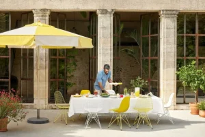Hem Sitzgelegenheiten-Vitra Eames DSR Stuhl, mustard RE - Chrom