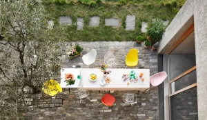 Vitra Terrassenmöbel | Sitzgelegenheiten^Eames DSR Stuhl, pale rose RE - weiß