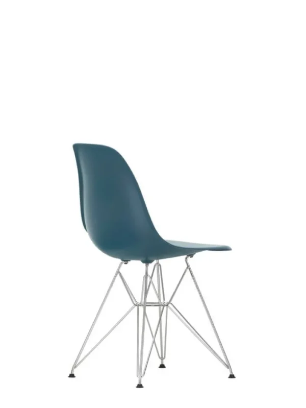 Viccarbe Sitzgelegenheiten-Vitra Eames DSR Stuhl, sea blue RE - Chrom