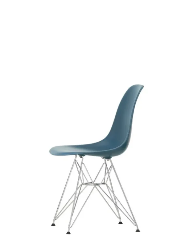 Viccarbe Sitzgelegenheiten-Vitra Eames DSR Stuhl, sea blue RE - Chrom