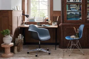 Audo Copenhagen Sitzgelegenheiten-Vitra Eames DSR Stuhl, weiß/Chrom