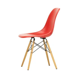Vitra Sitzgelegenheiten-Eames DSW Fiberglass Stuhl, klassisch rot - Ahorn