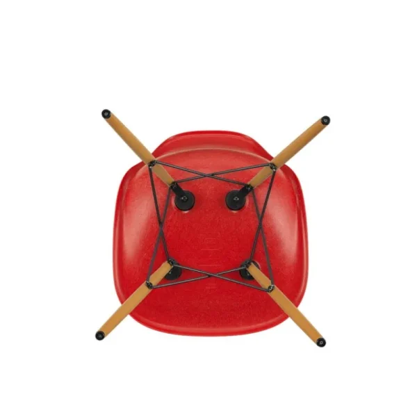 Vitra Sitzgelegenheiten-Eames DSW Fiberglass Stuhl, klassisch rot - Ahorn